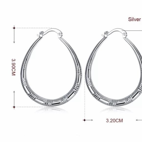 New 925 Sterling Silver Hoop Earrings, beautiful Earrings, cute Earrings - Picture 7 of 8